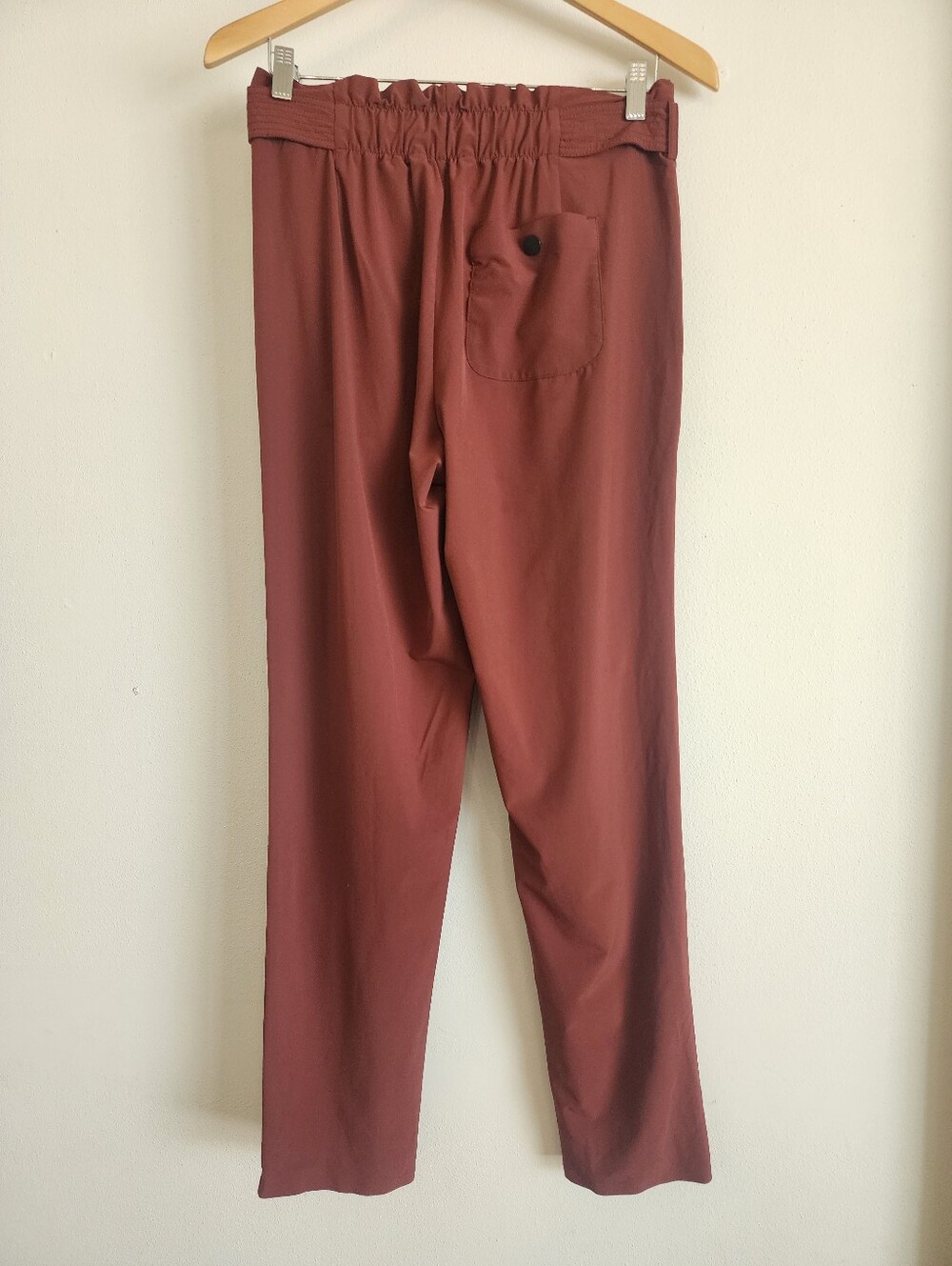 Athleta Skyline Pant II Burnt Rust Paperbag Waist Tapered Ankle Pants Size 4 T - Picture 10 of 12